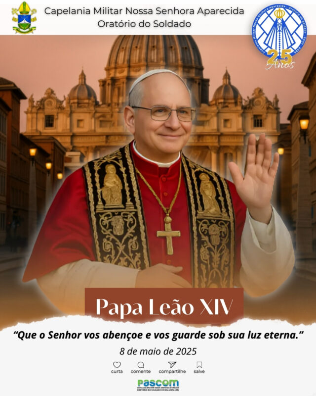 ...
HABEMUS PAPAM!Com alegria e fé, anunciamos ao mundo: temos um novo Papa!Na tarde de hoje, a fumaça branca subiu aos céus, e os sinos do Vaticano ecoaram a boa nova: a Igreja tem um novo sucessor de São Pedro!Foi eleito o cardeal americano Robert Francis Prevost, da Ordem de Santo Agostinho, que agora assume o ministério petrino sob o nome de Papa Leão XIV.Com coragem e esperança, ele acolhe a missão de guiar a Igreja pelos caminhos do Evangelho. Seu nome, escolhido em continuidade à firmeza e fé dos Papas Leão que o precederam, já aponta para um tempo de sabedoria, misericórdia e verdade.Que o Espírito Santo conduza o Santo Padre neste novo tempo!Rezemos pelo Papa Leão XIV, por seu ministério e por toda a Igreja!Viva o Papa! Viva a Igreja! Viva Cristo!#HabemusPapam #PapaLeãoXIV #RobertFrancisPrevost #IgrejaCatólica #VivaOPapa #SedeDePedro #UnidosNaFé